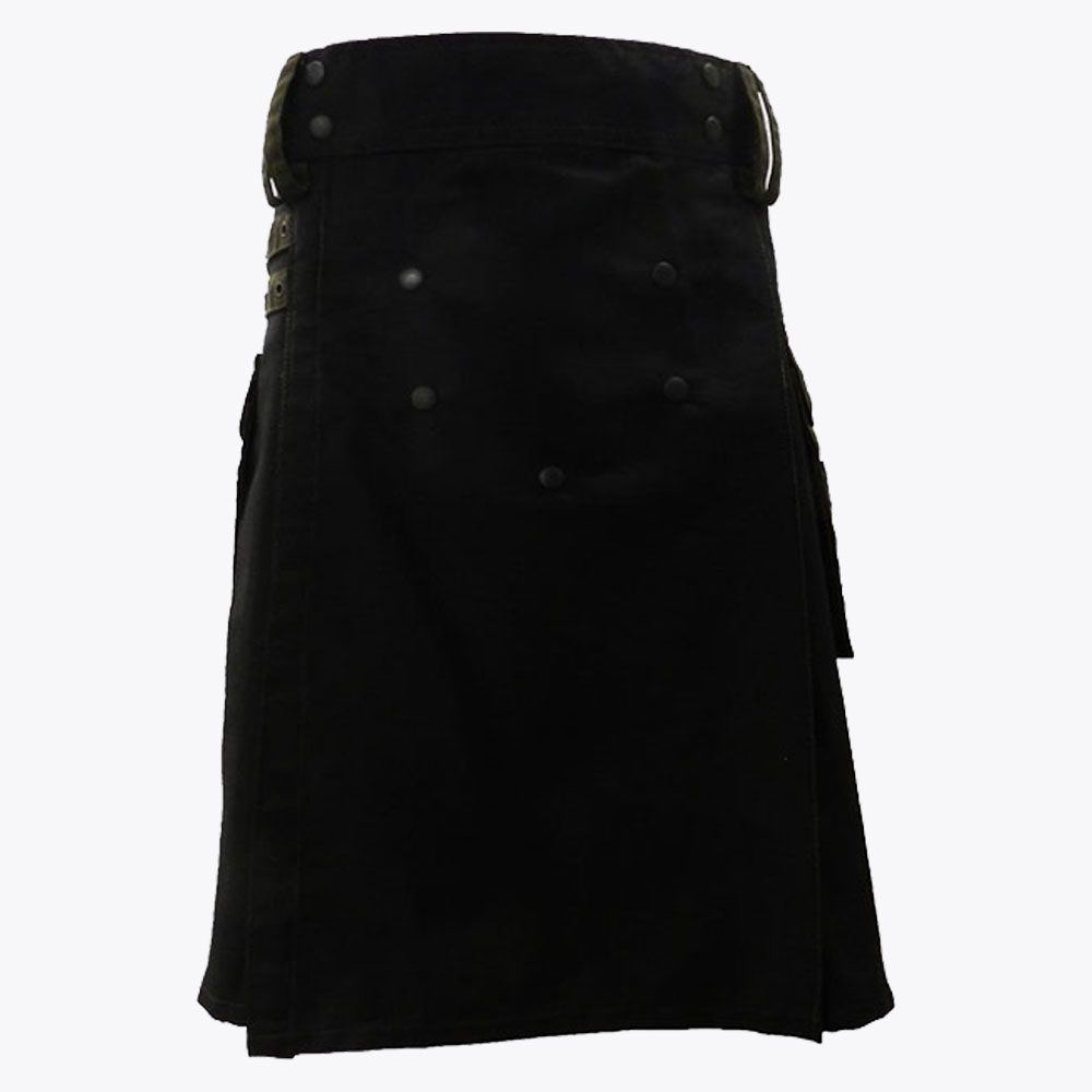 Black Deluxe Modern Kilt & Olive Green Straps Style With Olive Green ...