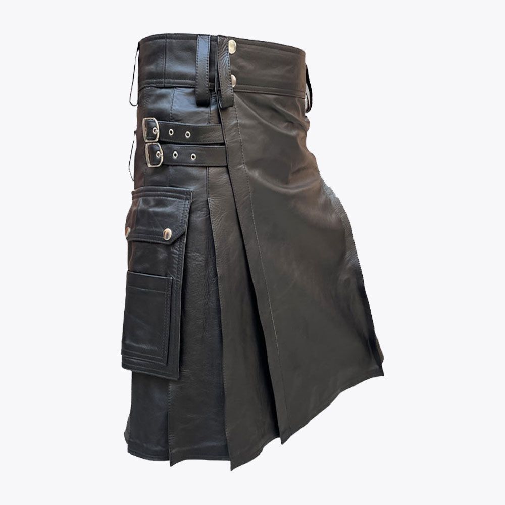Black Leather Kilt -Top leather kilt-best tradional kilts