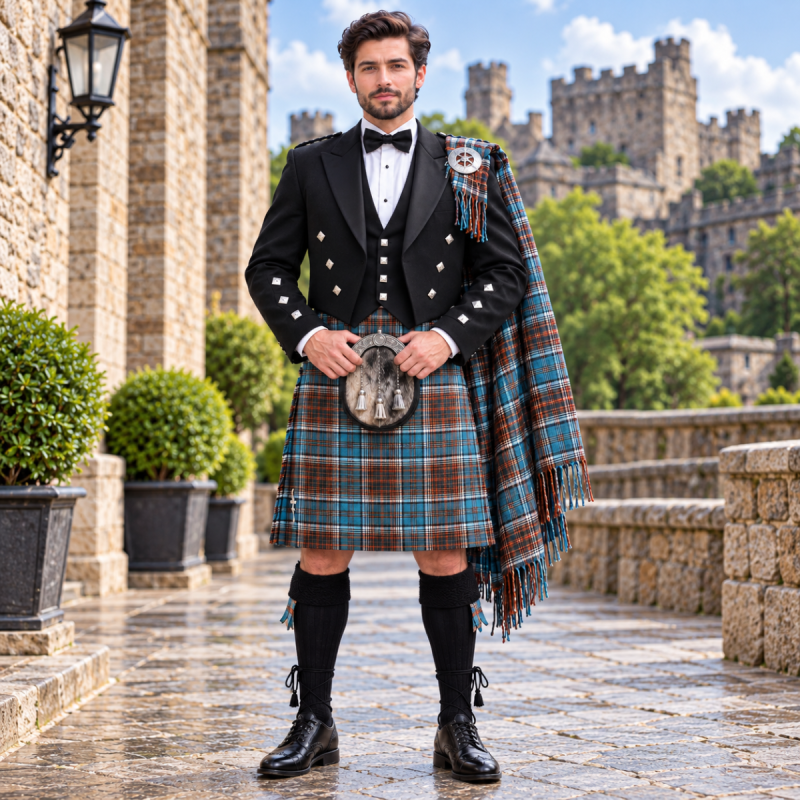 Anderson Ancient Tartan kilt with prince charlie jacket Anderson Ancient Tartan kilt with prince charlie jacket