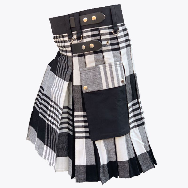 Black & White Tartan Kilt
