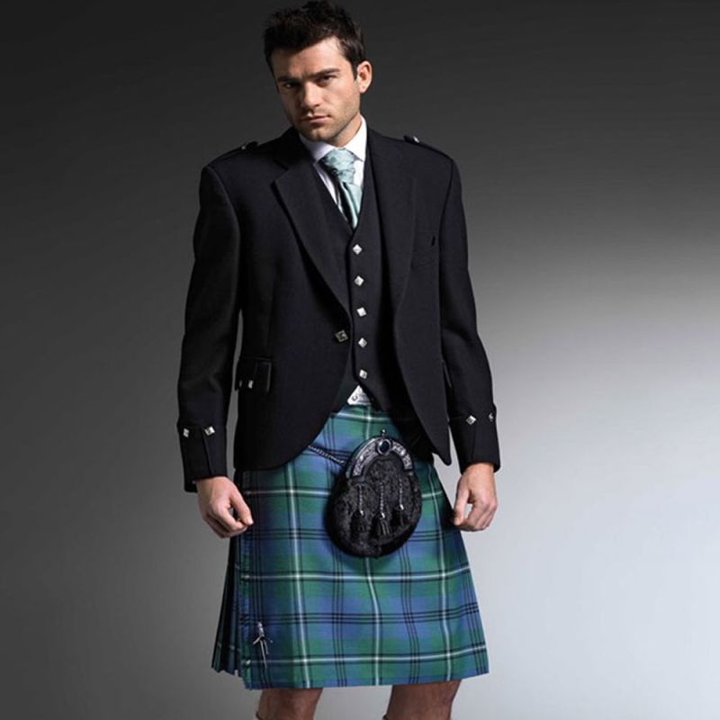 Black Argyll Kilt Outfit with Lomond Kilt Tartan - Made To Measure Black Argyll Kilt Outfit with Lomond Kilt Tartan - Made To Measure