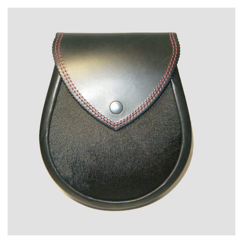 Black Hair Leather Sporran