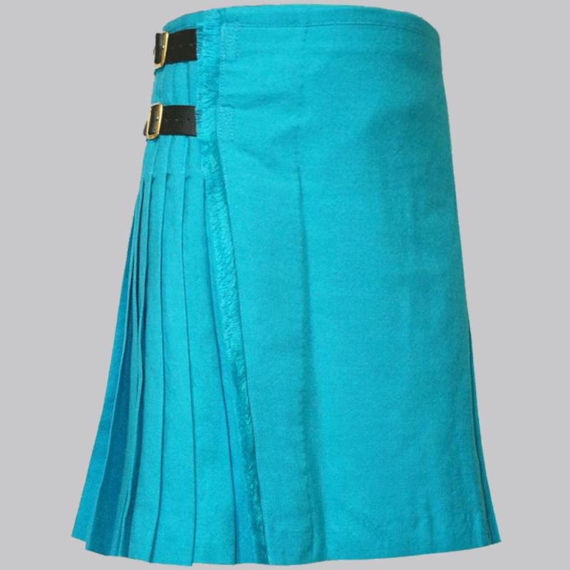Blue Ancient Plain Colored Tartan Kilt Blue Ancient Plain Colored Tartan Kilt