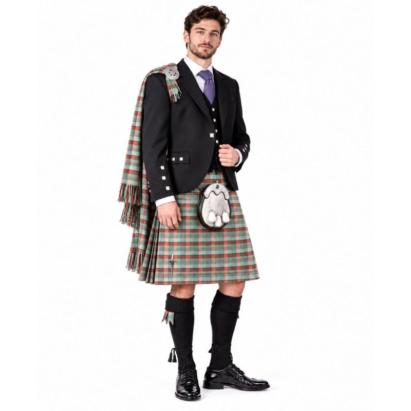Braveheart Tartan Kilt Outfit With Tweed Jacket