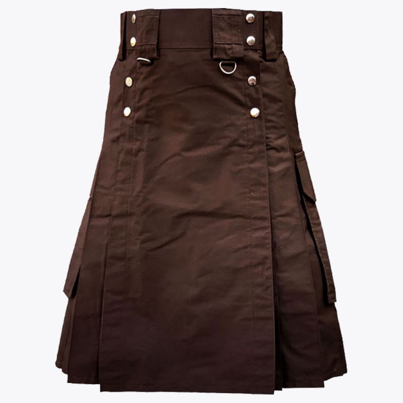 Brown Modern Utility Kilt For Man
