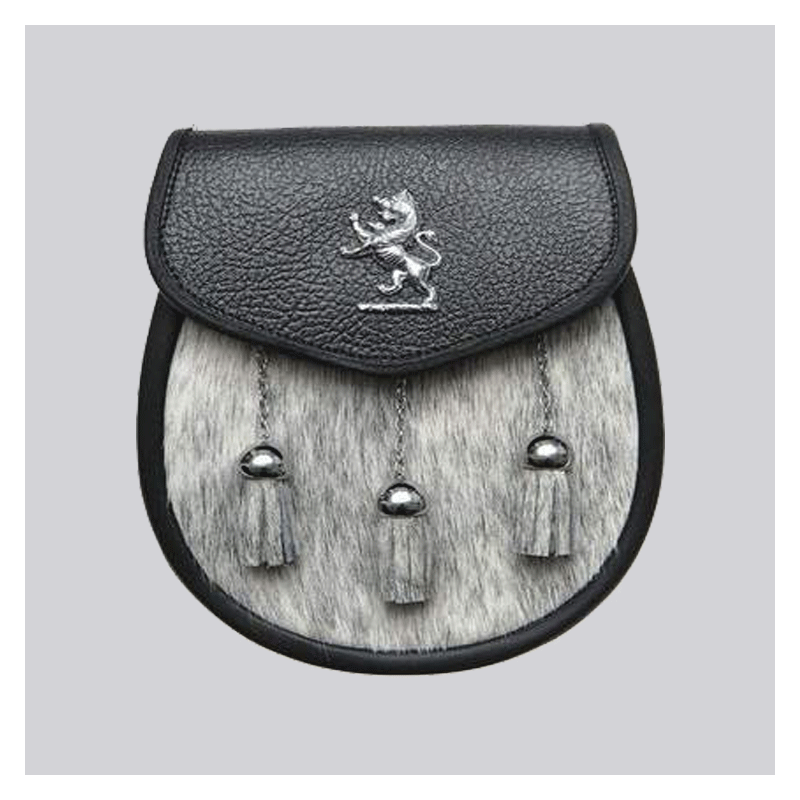 Calfskin Lion Emblem Semi Dress Natural Sporran