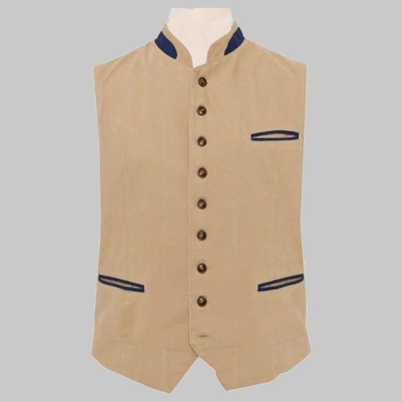 Canvas Austrian Tirol Waistcoat Sand Beige