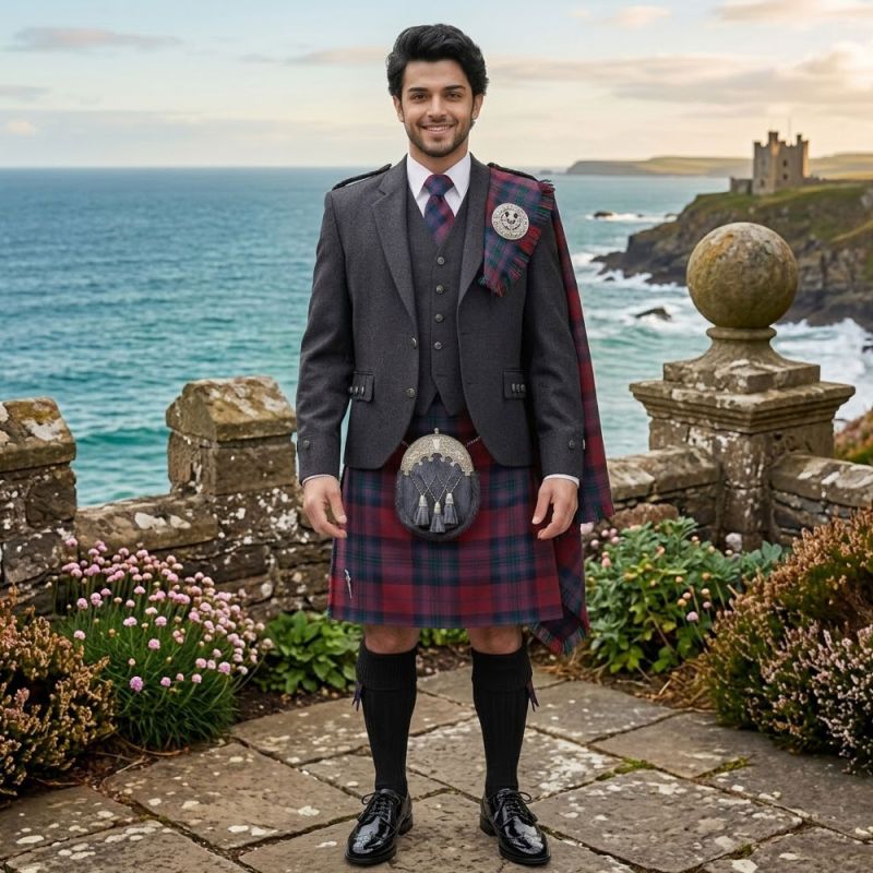Lindsay Modern Tartan Kilt Outfit With Tweed Jacket
Lindsay Modern Tartan Kilt Outfit With Tweed Jacket