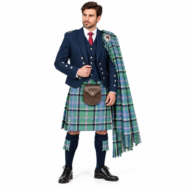 Cooper Ancient Tartan Kilt Outfit  With Black Argyll Jacket