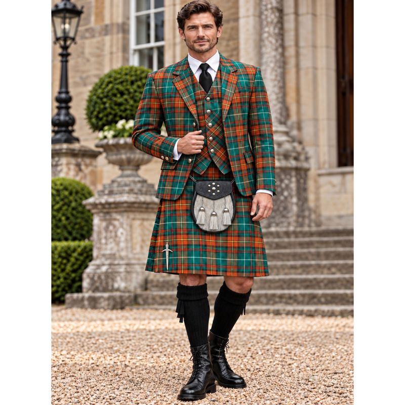 County Meath Tartan Kilt Outfit With Tartan Jacket