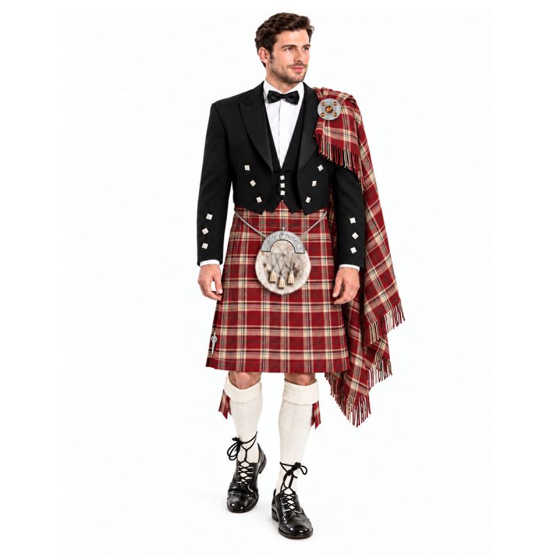 County Tyrone Tartan Kilt Outfit With Prince Charlie Jacket County Tyrone Tartan Kilt Outfit With Prince Charlie Jacket