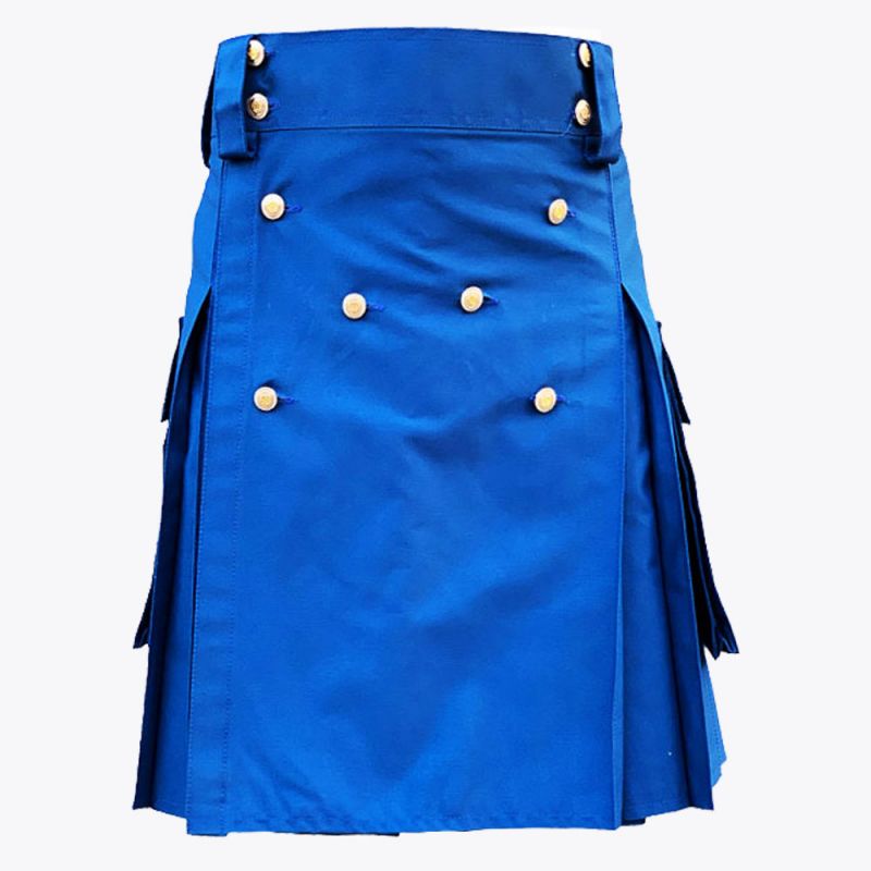 Deluxe Blue Utility Kilt For Man
