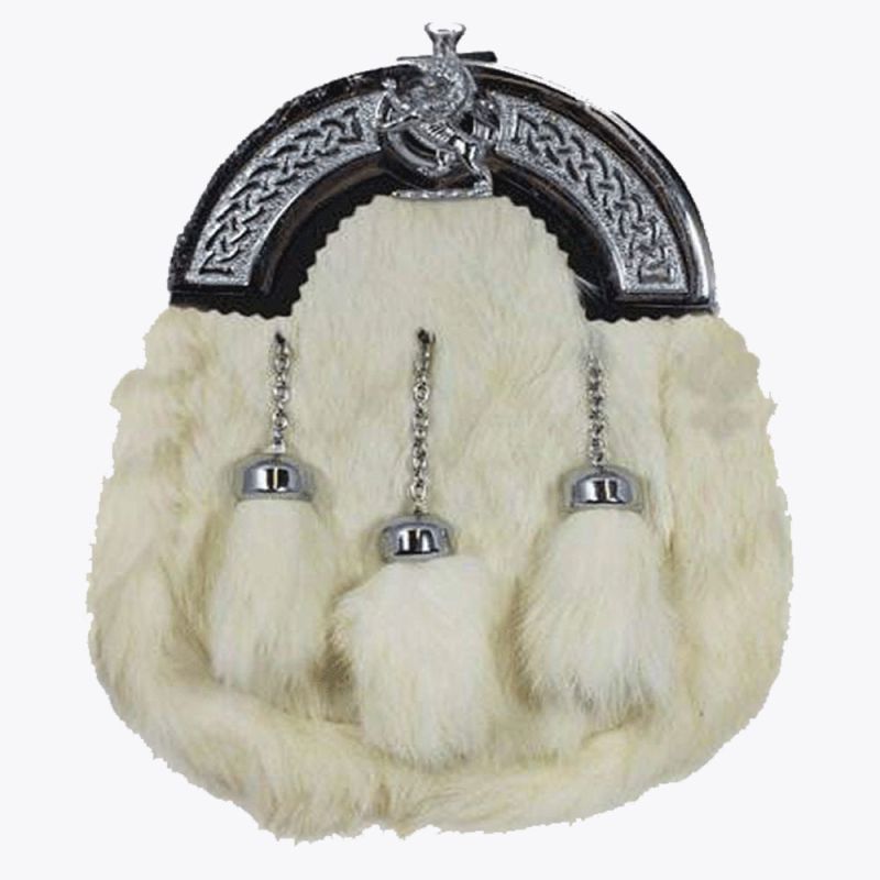 Full Dress Sporran White Rabbit Fur Chrome Lion Emblem
Full Dress Sporran White Rabbit Fur Chrome Lion Emblem