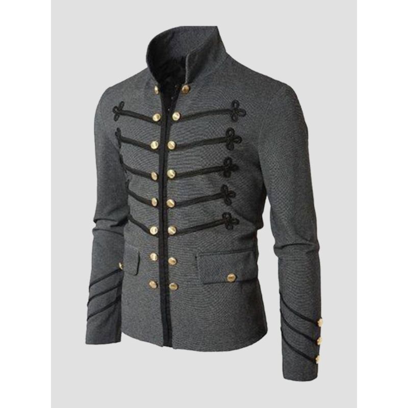 Genuo Retro Men Jacket Military Army Coat Male Vintage Punk