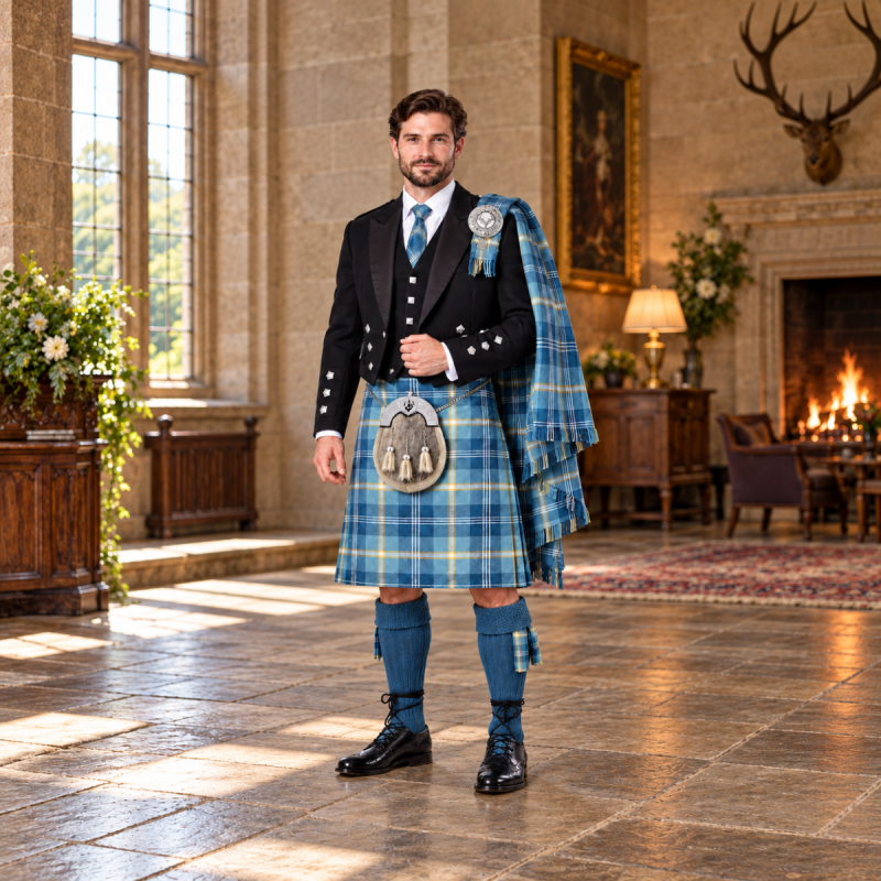 Gorman Tartan Kilt Outfit With Prince Charlie Jacket