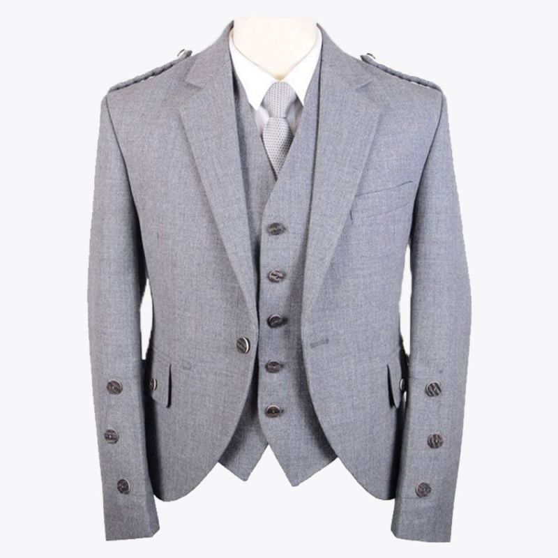 Grey Argyll Jacket And Vest With Tweed Grey Argyll Jacket And Vest With Tweed