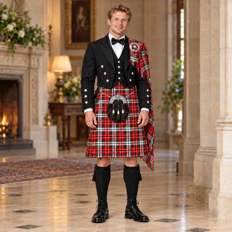 Hawett Tartan Kilt Outfit With Prince Charlie Jackets