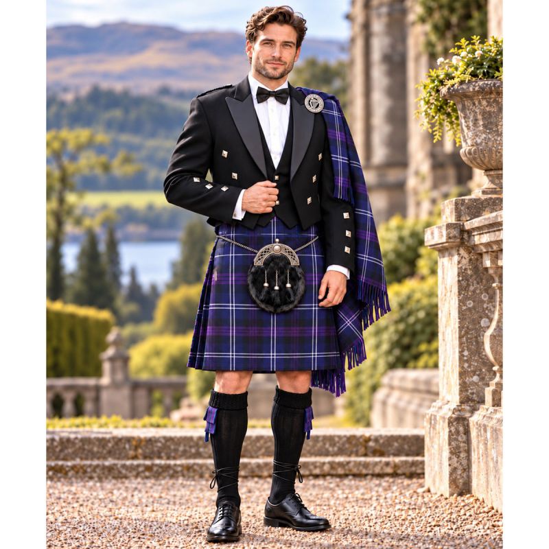 Heritage of Scotland Tartan Kilt Outfit With Prince Charlie Jacket Heritage of Scotland Tartan Kilt Outfit With Prince Charlie Jacket