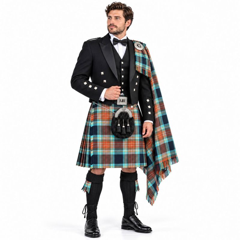 Holyrood Modern Tartan Kilt Outfit With Prince Charlie Jacket Holyrood Modern Tartan Kilt Outfit With Prince Charlie Jacket