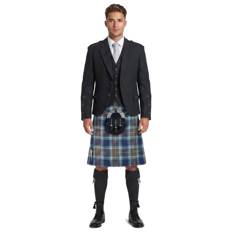 Holyrood Tartan Kilt With Charcoal Jacket Outfit Holyrood Tartan Kilt With Charcoal Jacket Outfit