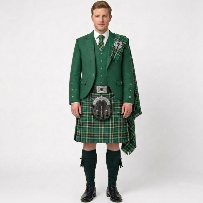 Kelly Dress Tartan Kilt And Kelly Green Argyle Jacket Kilt Outfit