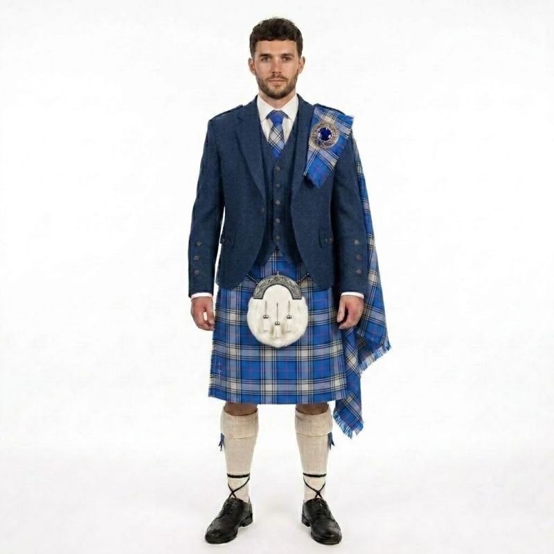 Kinnaird Tartan Kilt with tweed jacket