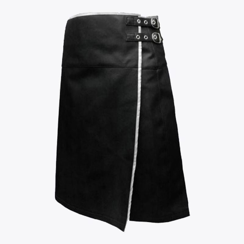 Leather Kilt with White Trim
