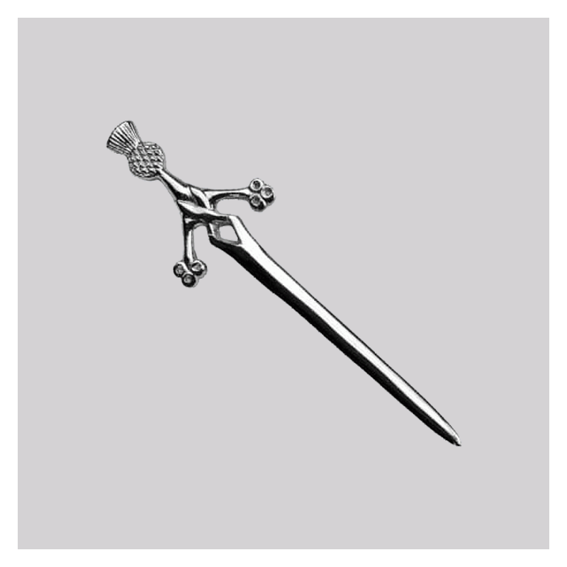 New Deluxe Claymore Sword Thistle Head Kilt Pin