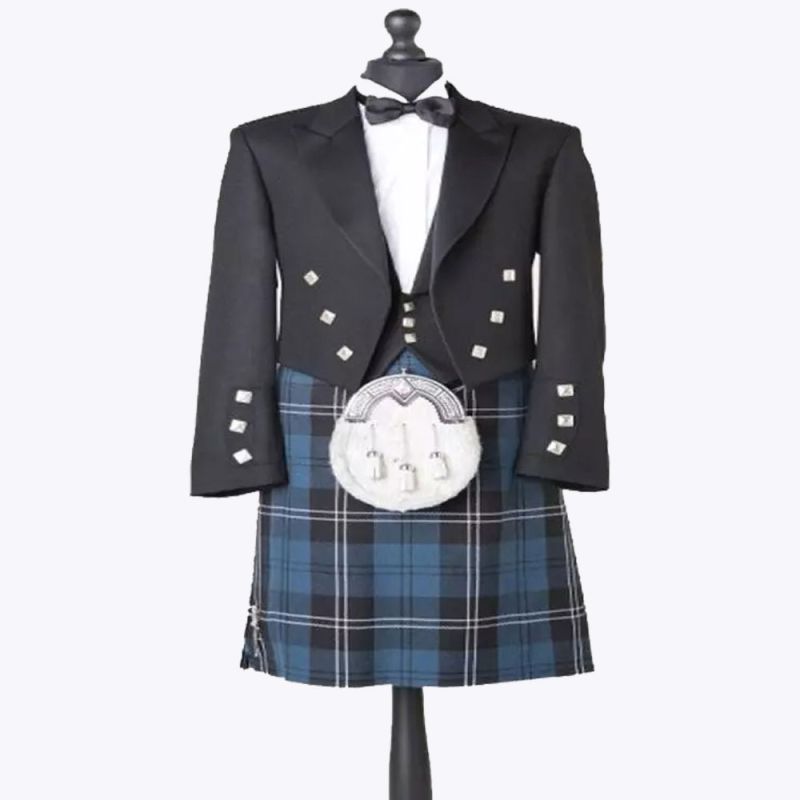 Prince Charlie Ramsay Blue Tartan Kilt Outfit Prince Charlie Ramsay Blue Tartan Kilt Outfit