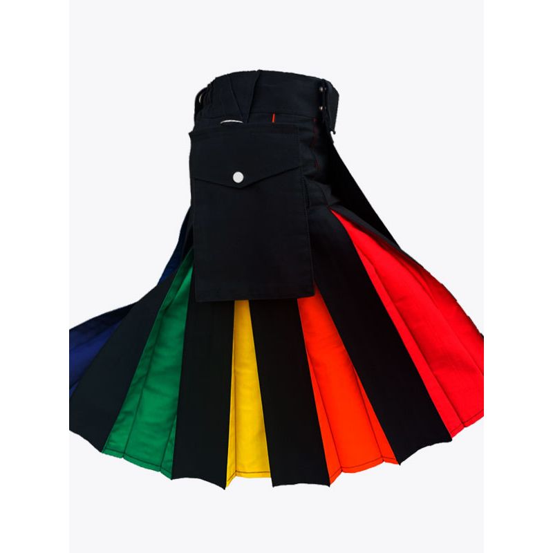 Rainbow Hybrid Modern Utility Kilt For Men