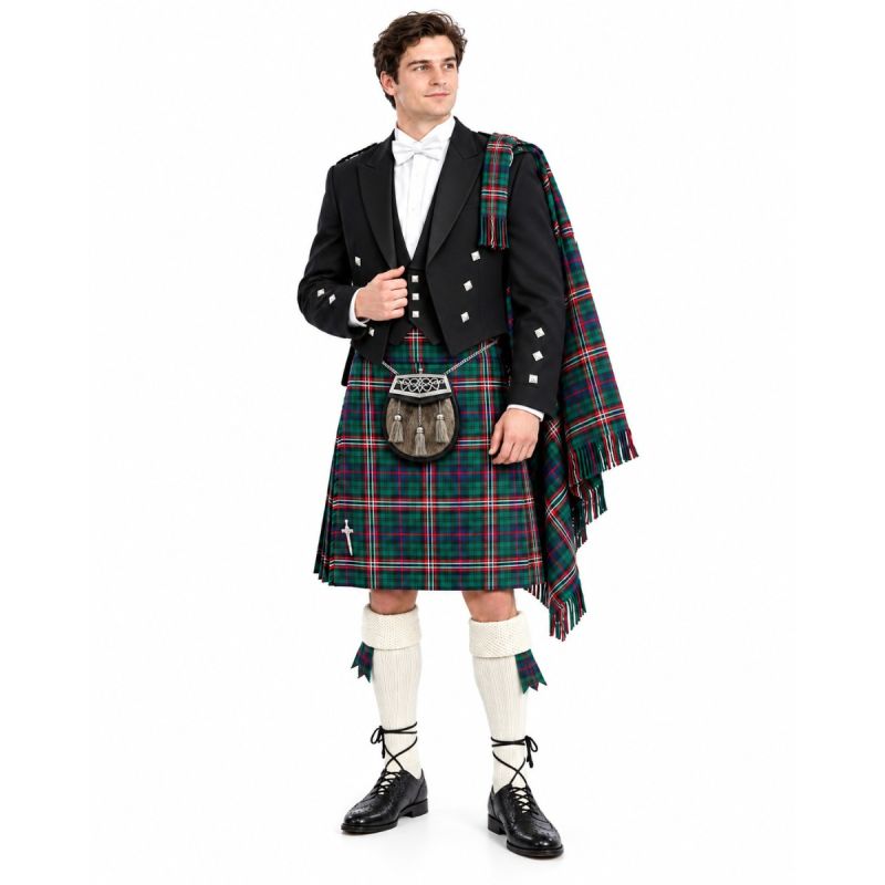 Scottish National Tartan Kilt Outfit With Prince Charlie Jacket Scottish National Tartan Kilt Outfit With Prince Charlie Jacket