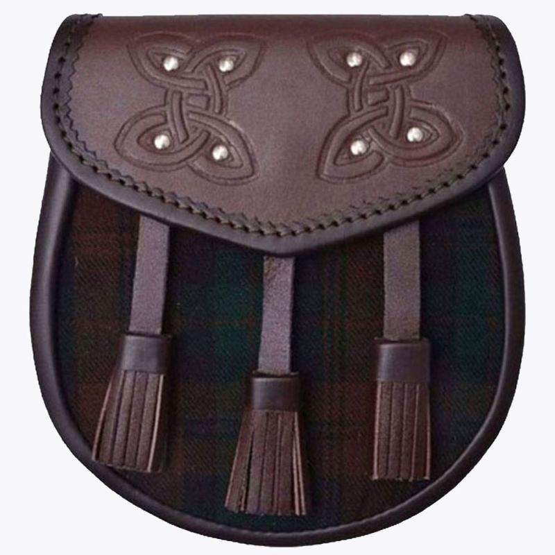 Semi Dress Brown Watch Genuine Leather Tassels Sporran
