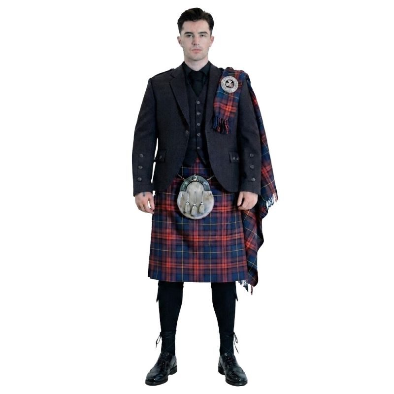 Spirit of the Clyde Tartan with Charcoal Argyll Jacket Kilt Outfit Spirit of the Clyde Tartan with Charcoal Argyll Jacket Kilt Outfit