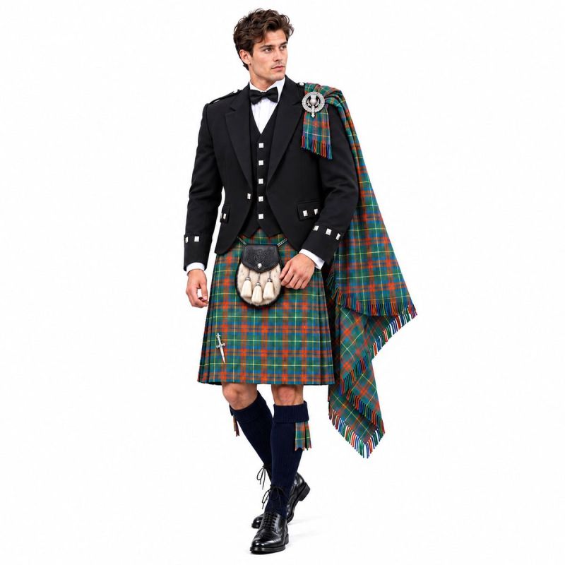 Tartan Kilt Outfit With Black Argyll Jacket Tartan Kilt Outfit With Black Argyll Jacket