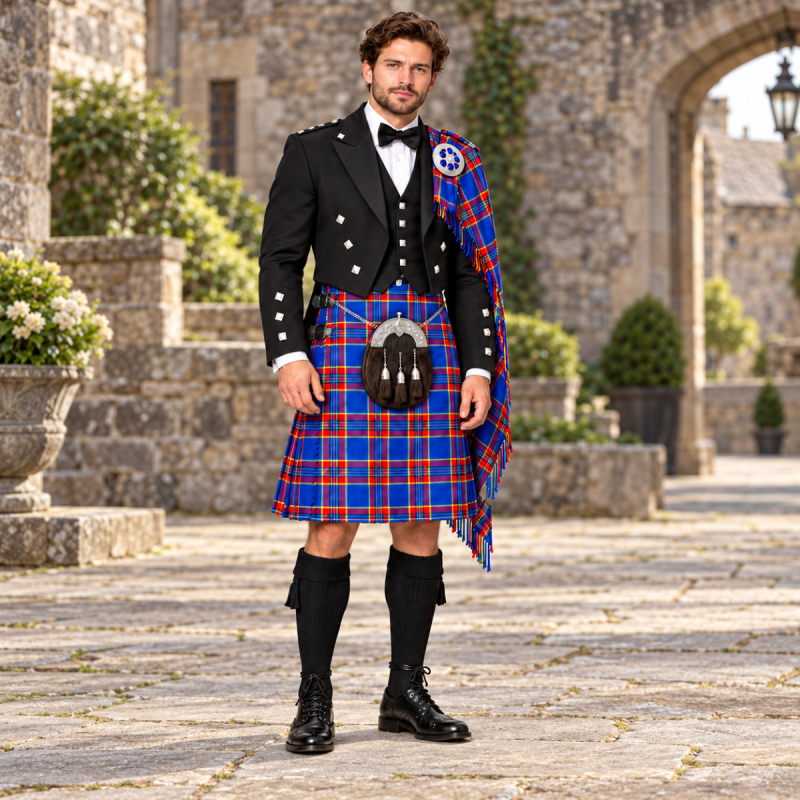 Tau Taurini Tartan Kilt With Prince Charlie Jackets Tau Taurini Tartan Kilt With Prince Charlie Jackets