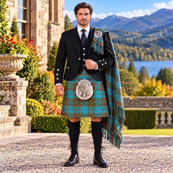 Anderson Modern Tartan Kilt Outfit With Argyle Jacket 