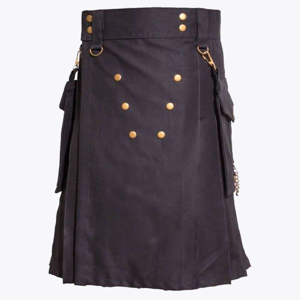 Black Deluxe Utility Kilt
