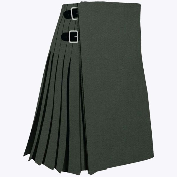 Black Weathered Plain Colored Tartan Kilt