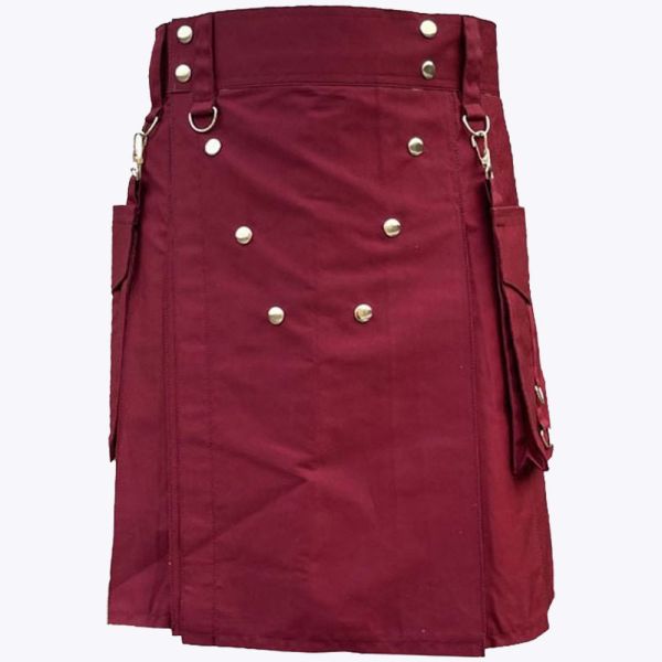 Burgundy Color Utility Kilt 