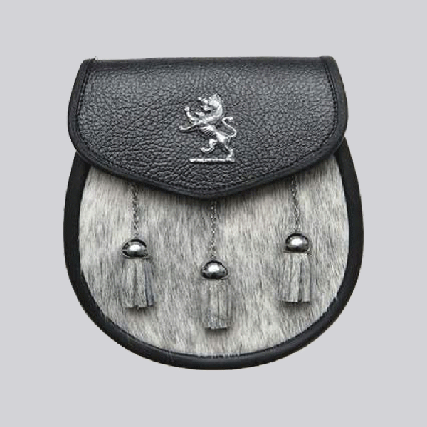 Calfskin Lion Emblem Semi Dress Natural Sporran