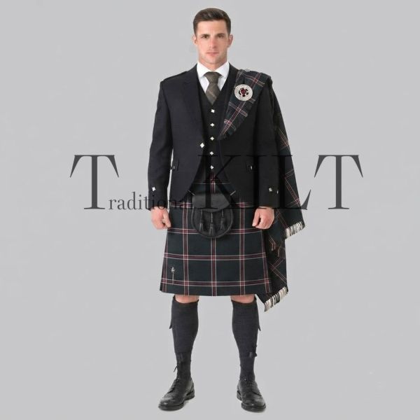 Dark Hebridean Purple Tartan Kilt Outfit