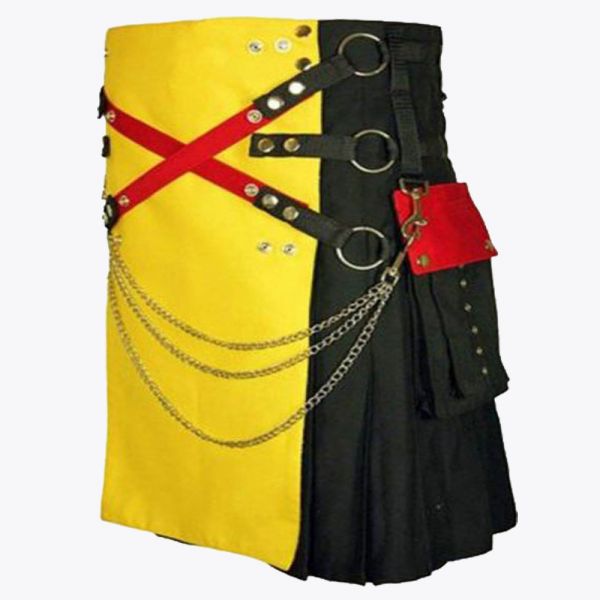 Gothic Fashion Utility Kilt For Men
