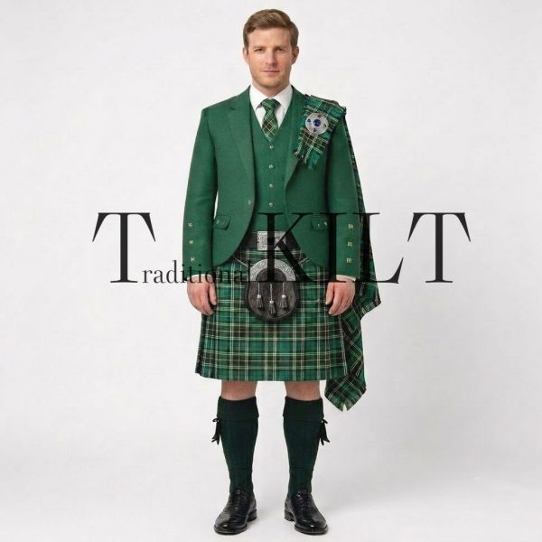 Kelly Dress Tartan Kilt And Kelly Green Argyle Jacket Kilt Outfit