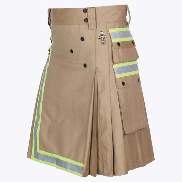 Khaki Firefighter Utility Kilt For Men