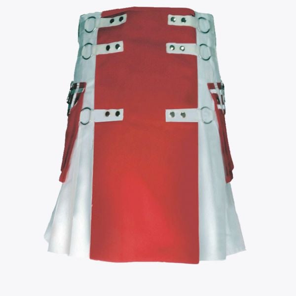 Red and White Utility Kilt
