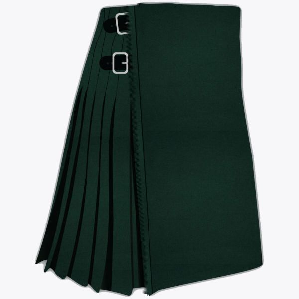 Solid Green Tartan Kilt