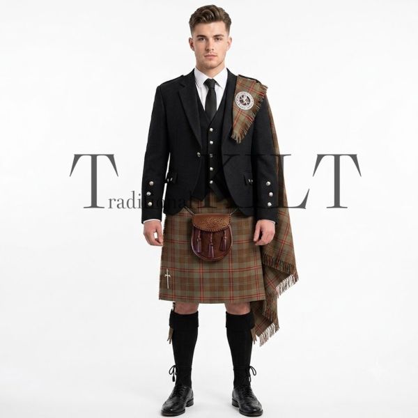 Young Weathered Tartan Kilt and Argyle Jacket Kilt Outfit