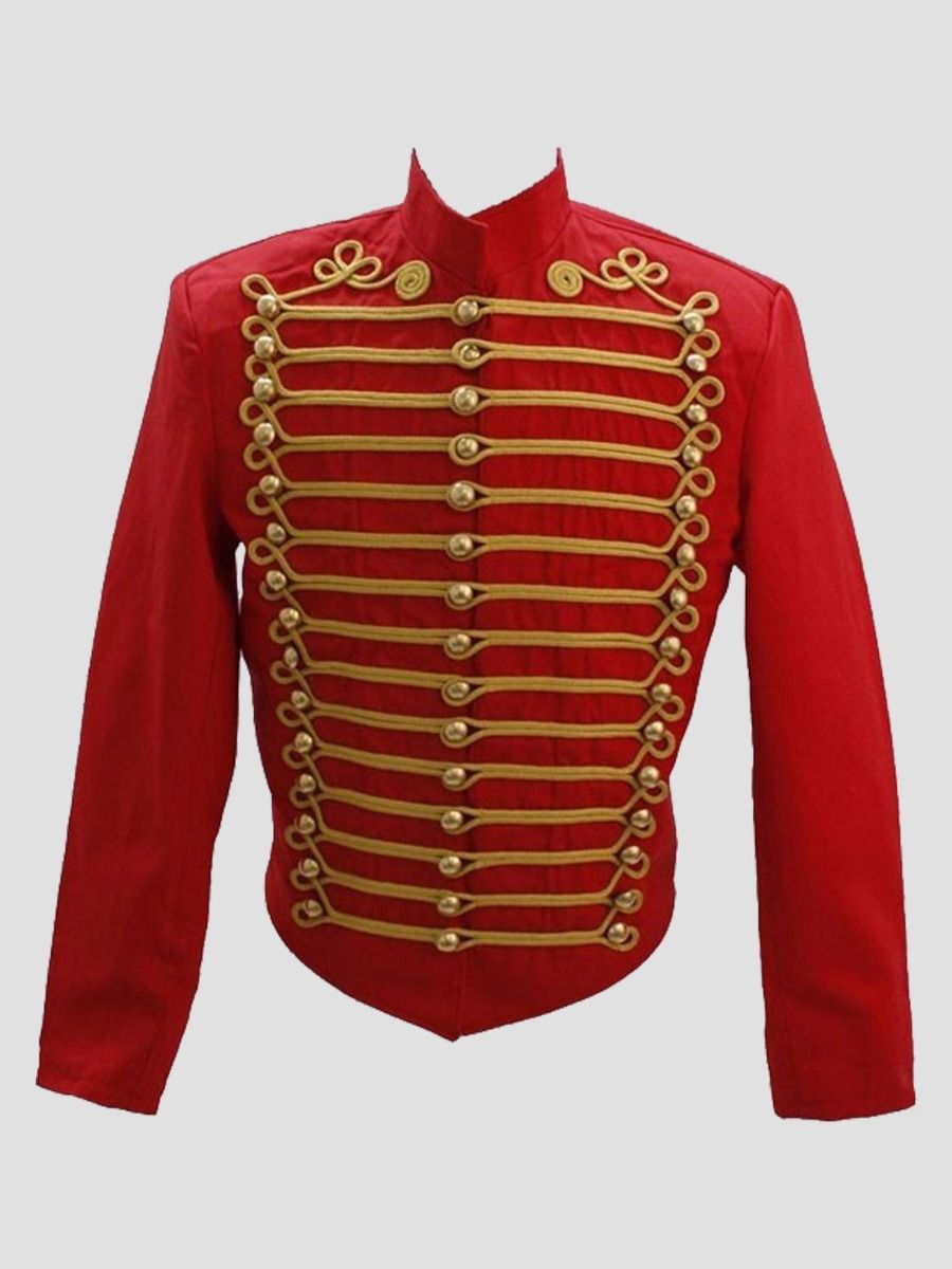 red military dress jacket Red Wool Military Tailcoat 1700s Redcoat Officer Jacket