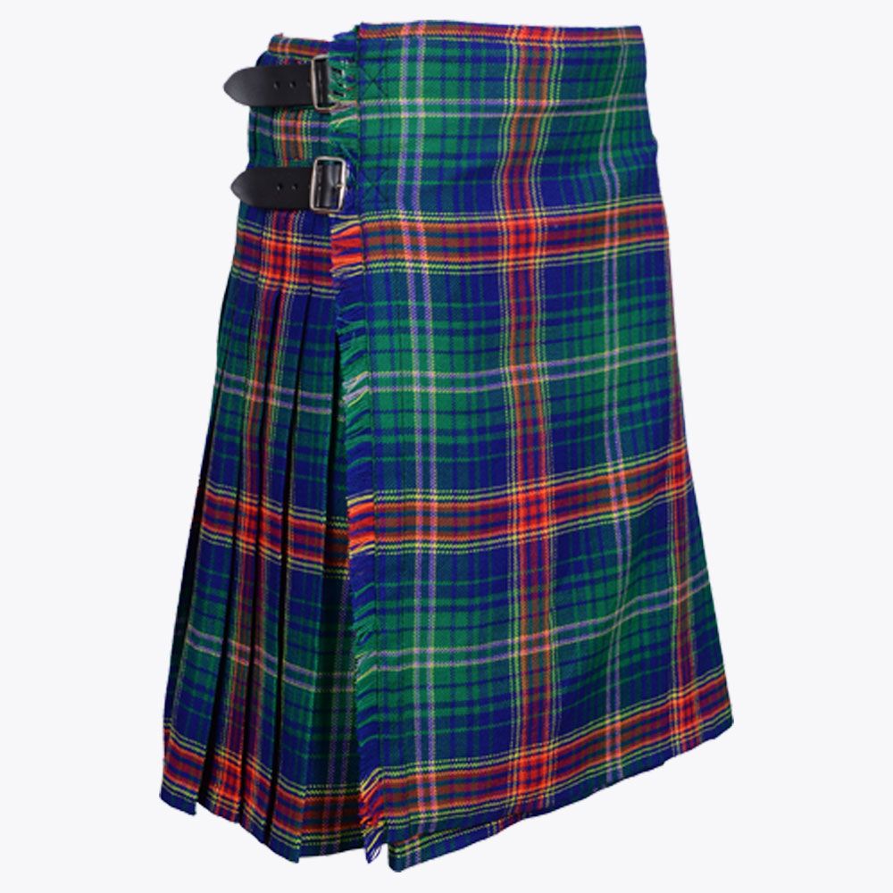 Scottish National Tartan Men Scottish 9 Piece 8 Yards Kilt Outfit with Sporran 