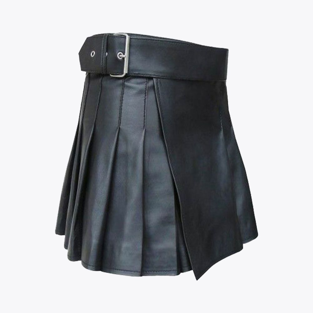 Plain Black Modern Mini Kilt For Women